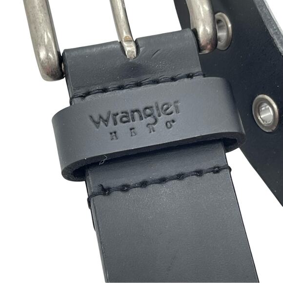 Wrangler Other - Wrangler Black Genuine Leather Western Style Plain Work Belt Size 46